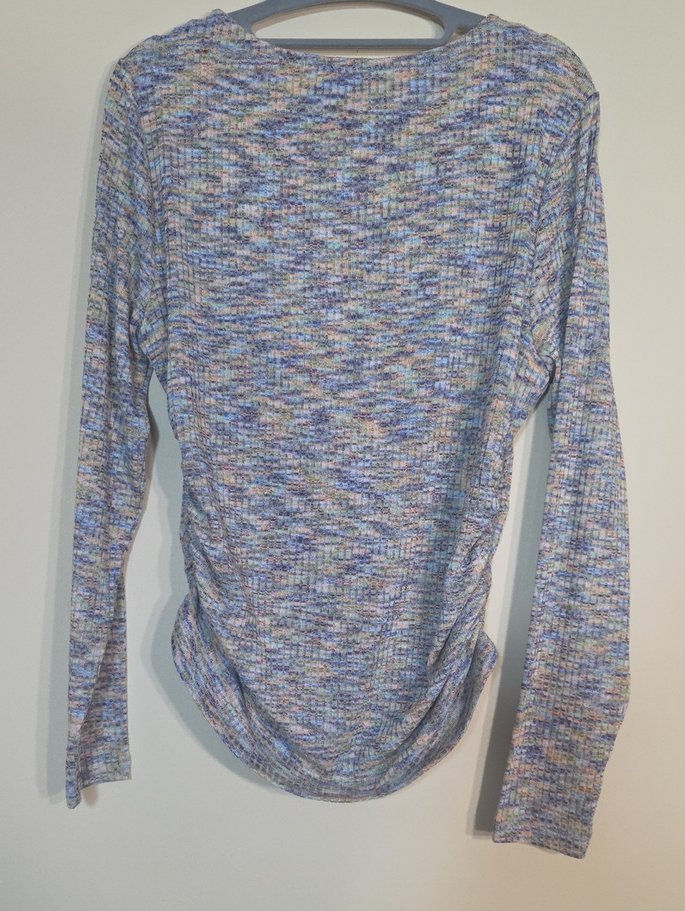 Jessica Simpson NWT Multicolor Ribbed Asymmetrical Neck Long Sleeve Top Size XL - Picture 6 of 6